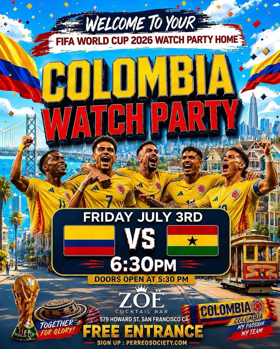 COLOMBIA VS GHANA WATCH PARTY