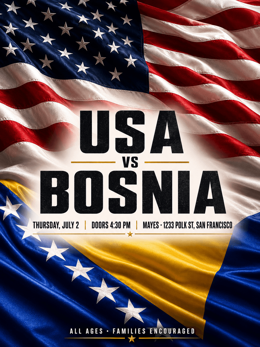 USA vs Bosnia Watch Party @ Mayes San Francisco