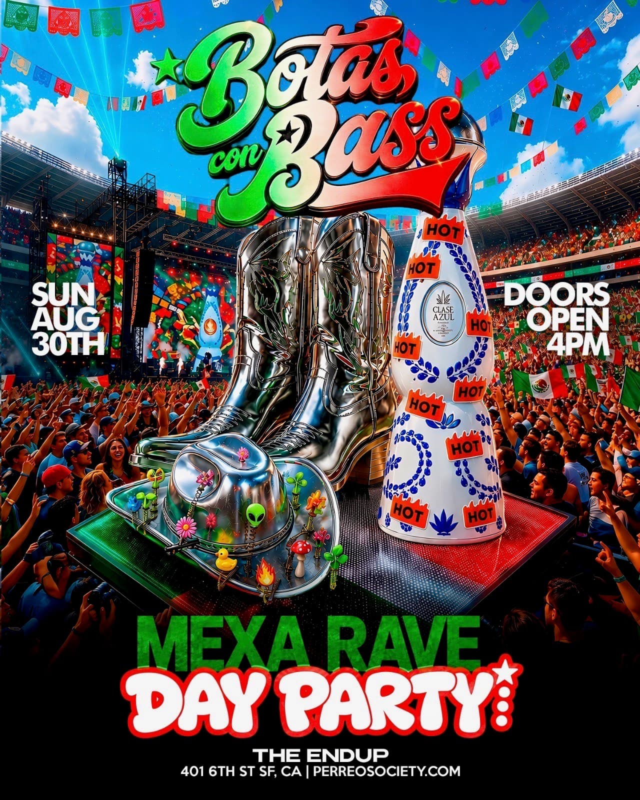 BOTAS CON BASS MEXA RAVE DAY PARTY @ THE ENDUP 4PM