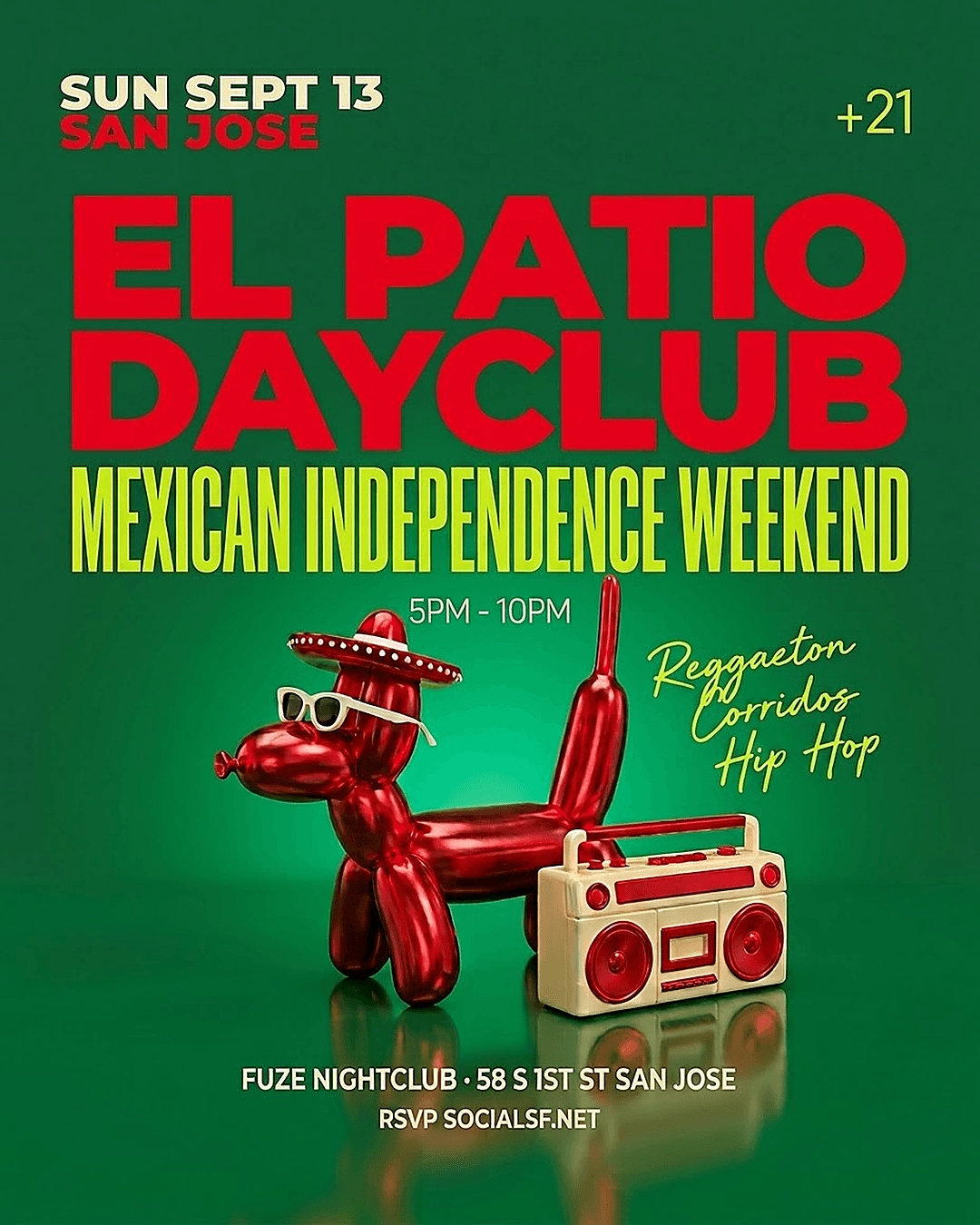 El Patio Dayclub: Mexican Independent Day Party  @ Fuze Downtown San Jose