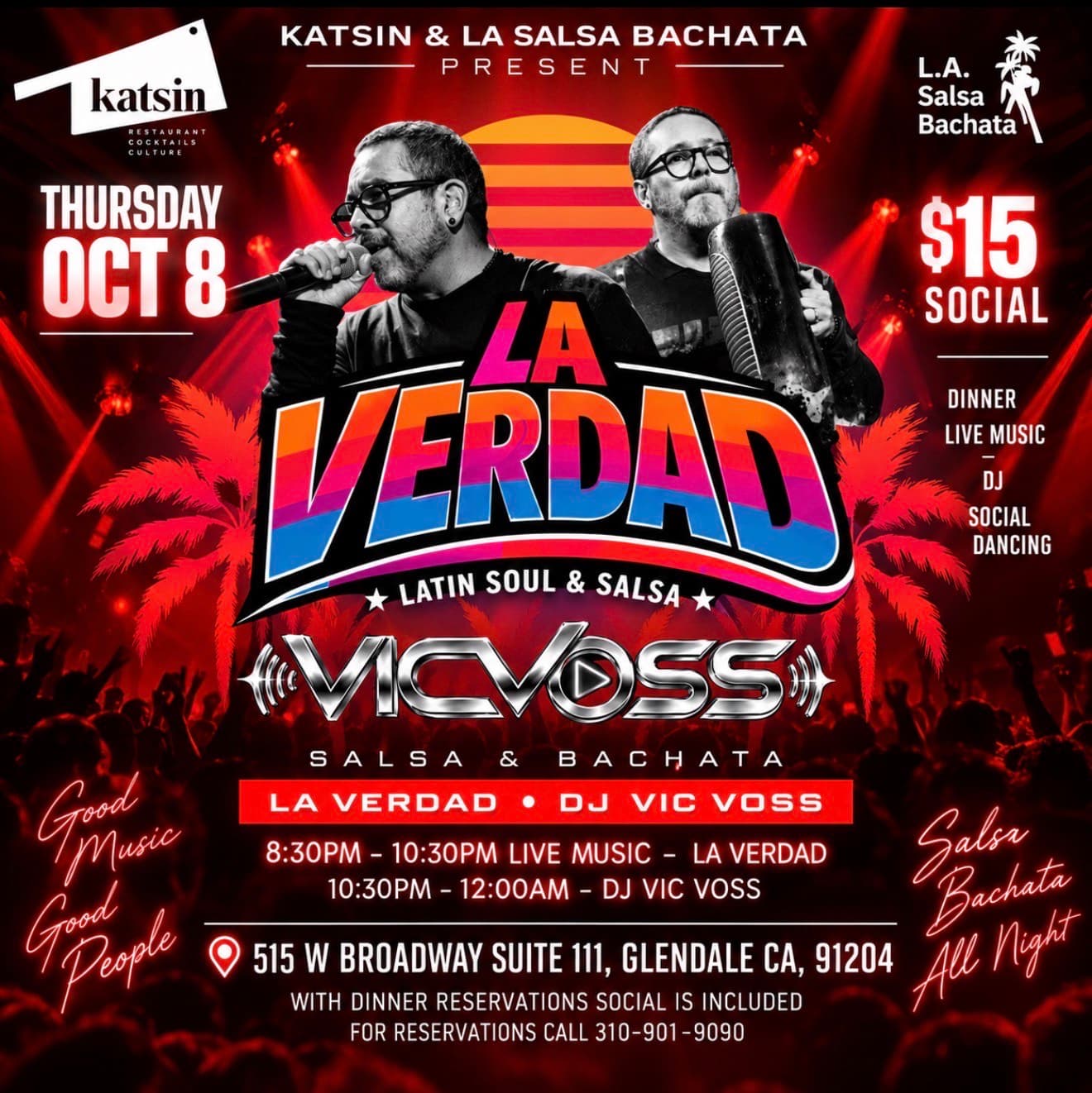 Glendale Live Music, Social Salsa Bachata Dancing And DJ