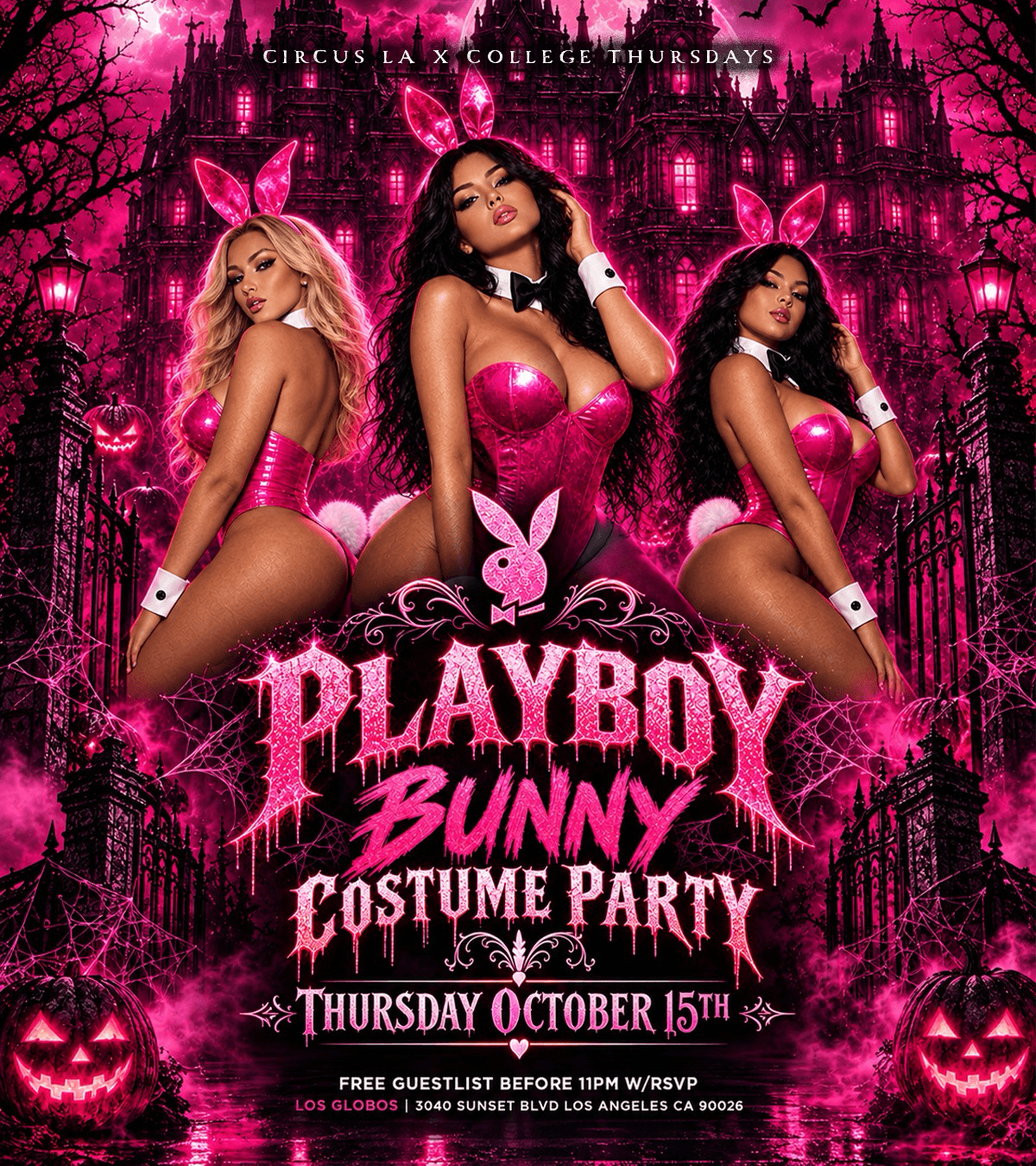 18+ PLAYBOY BUNNY COSTUME PARTY @ LOS GLOBOS HOSTED BY GIO