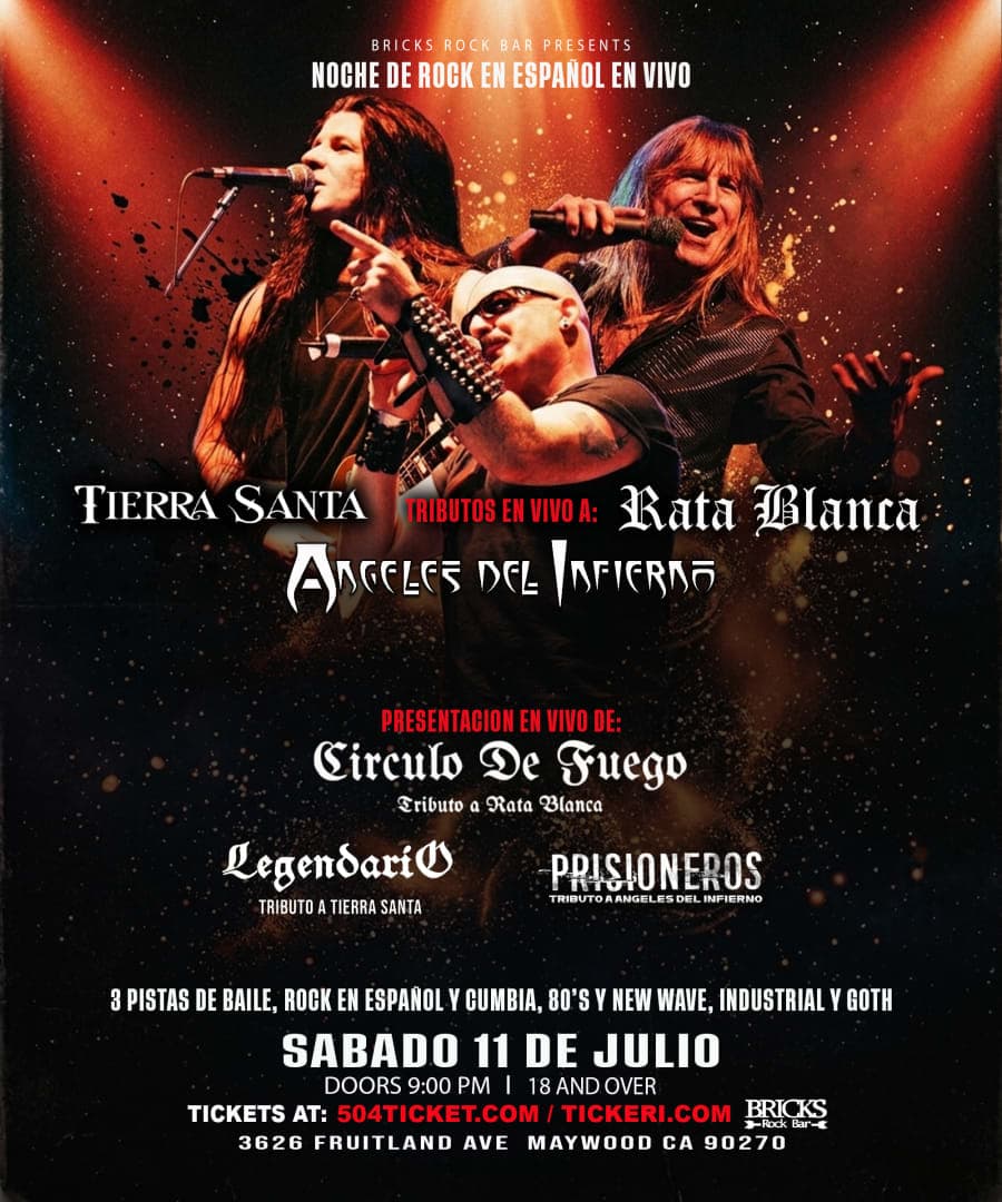 RATA BLANCA, ANGELES DEL INFIERNO Y TIERRA SANTA TRIBUTOS EN VIVO POR: CIRCULO DE FUEGO PRISIONEROS LEGENDARIO