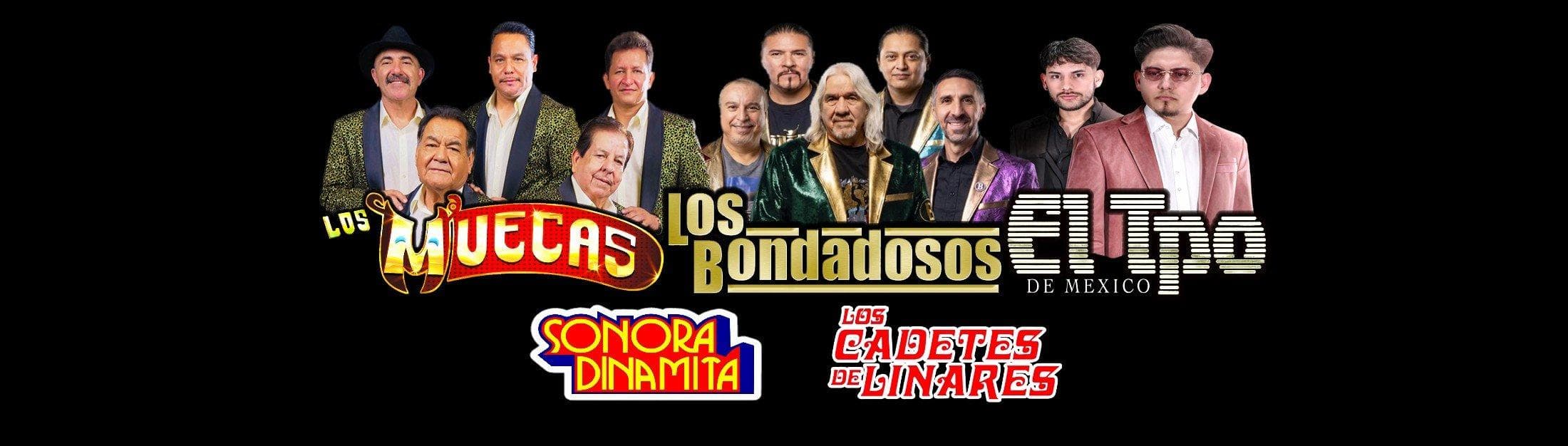 LOS MUECAS, LOS BONDADOSOS. GRUPO EL TIEMPO, LA SONORA DINAMITA & LOS CADETES DE LINARES