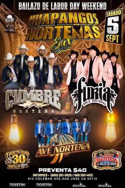 Bailazo de Labor Day Weekend - HUAPANGOS Y NORTEÑAS SAX