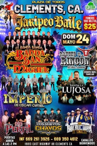 Jaripeo Baile con Banda San Miguel, Banda Imperio y Mas