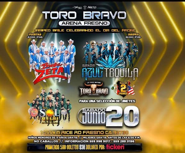 Jaripeo Baile, Banda Azul Tequila, Banda Zeta, Banda Sol Alegre,