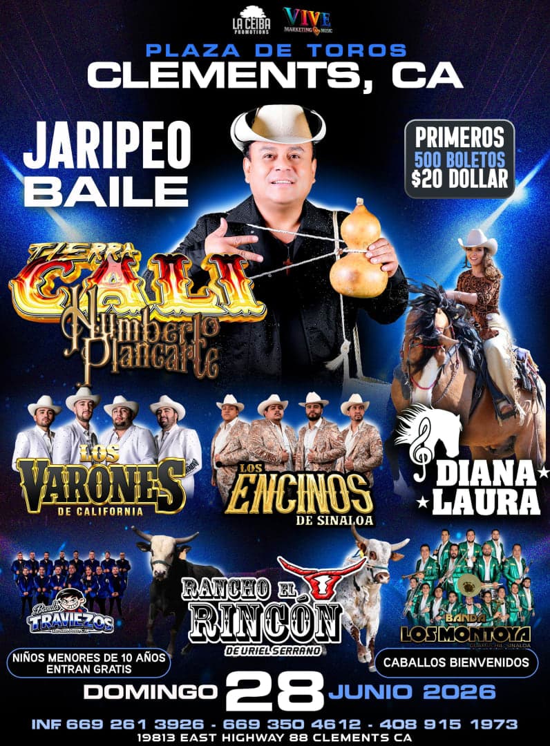Jaripeo Baile con Tierra Cali de Humberto Plancarte & Los Varones de California y muchos mas