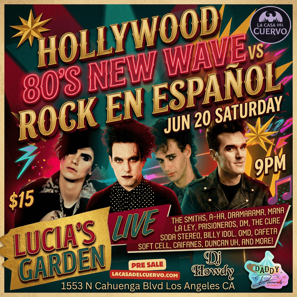 Rock En Español Vs 80's New Wave En Vivo! Noche de Covers En Hollywood