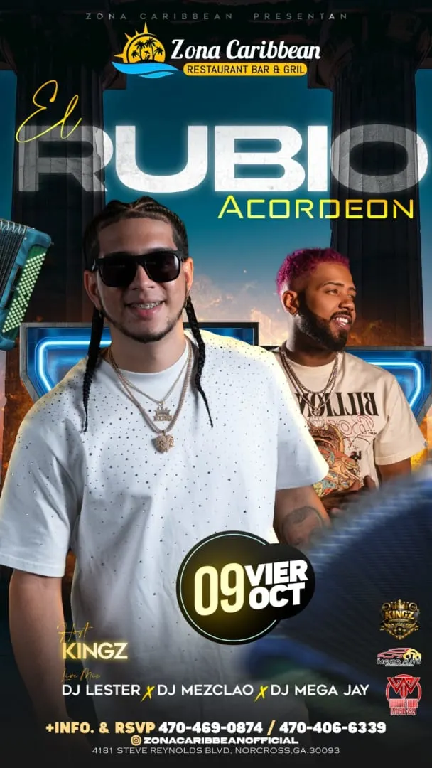 RUBIO ACORDEAN EN ZONA CARIBBEAN BAR AND GRILL 9 DE OCTUBRE