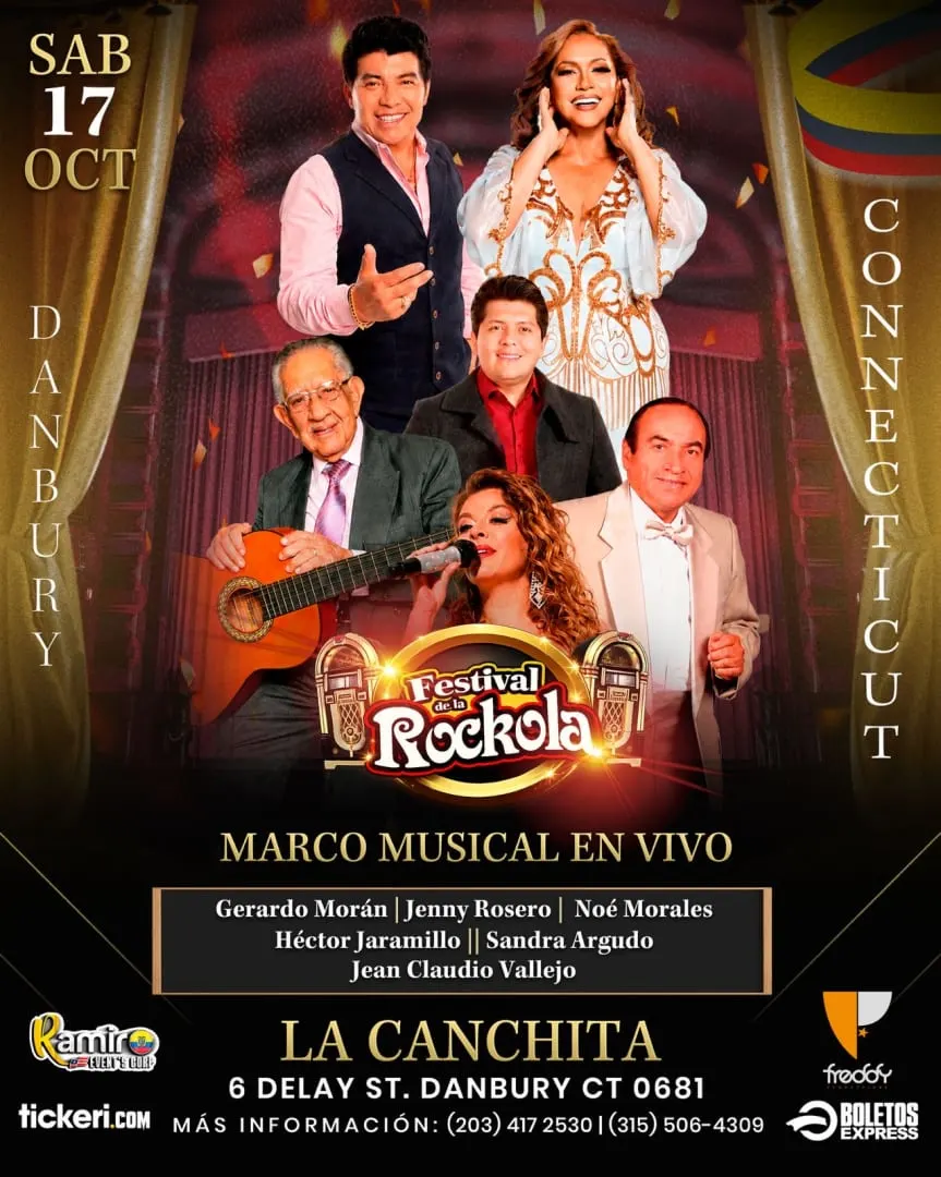 FESTIVAL DE LA ROCKOLA | GERARDO MORAN , JENNY ROSERO, NOE MORALES, HECTOR JARAMILLO, SANDRA ARGUDO & JEAN CLAUDIO VALLEJO en Danbury