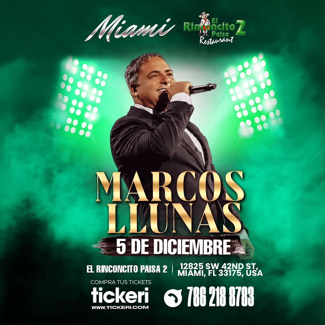 Marcos Llunas en Miami NUEVA FECHA