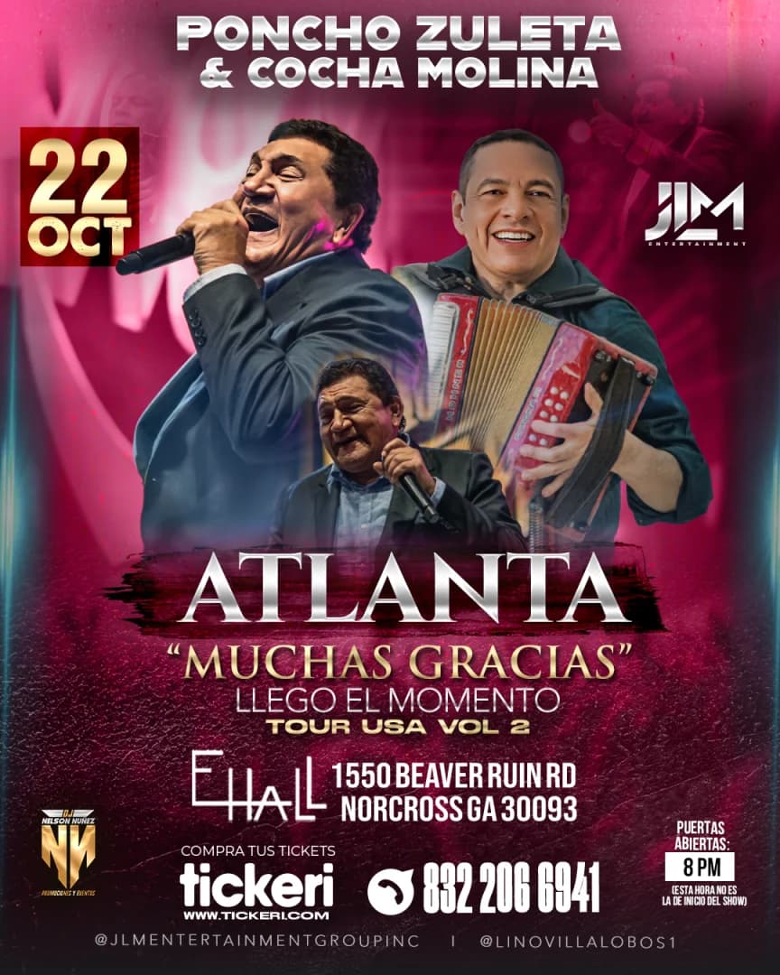 Poncho Zuleta & Cocha Molina En concierto en Atlanta