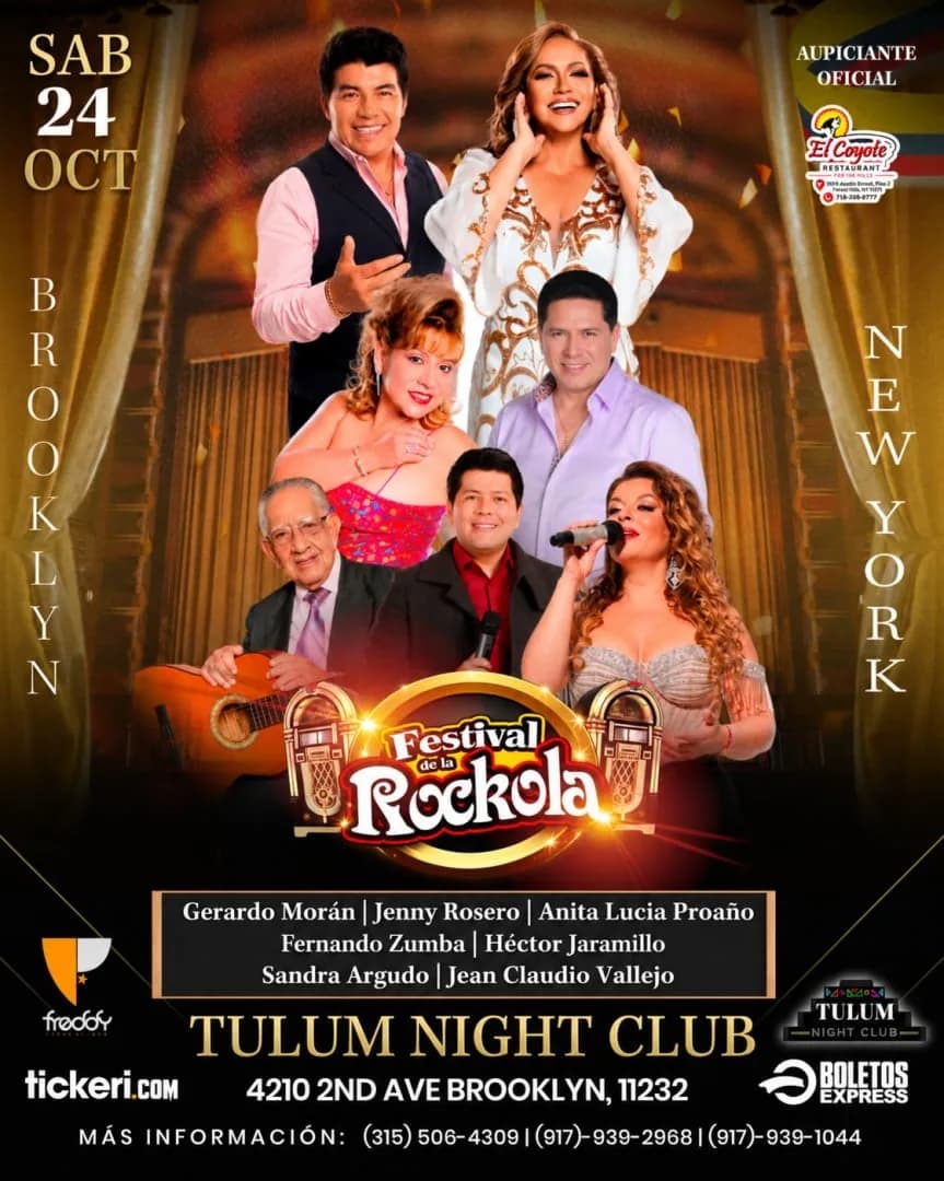 FESTIVAL DE LA ROCKOLA | GERARDO MORAN , JENNY ROSERO, FERNANDO ZUMBA, HECTOR JARAMILLO, ANITA LUCIA PROAÑO, SANDRA ARGUDO en Brooklyn