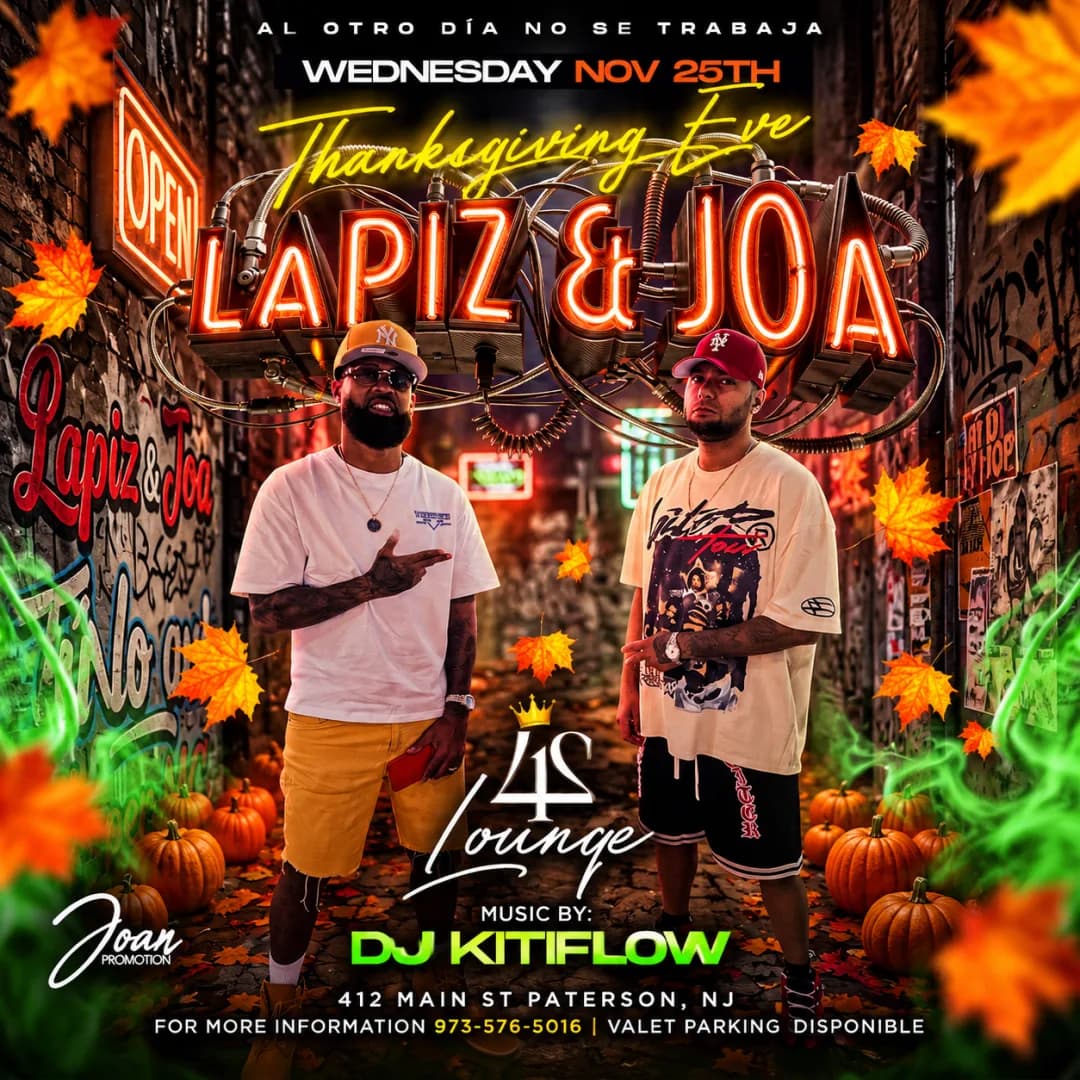 Thanksgiving Eve: Lapiz & Joa en New Jersey