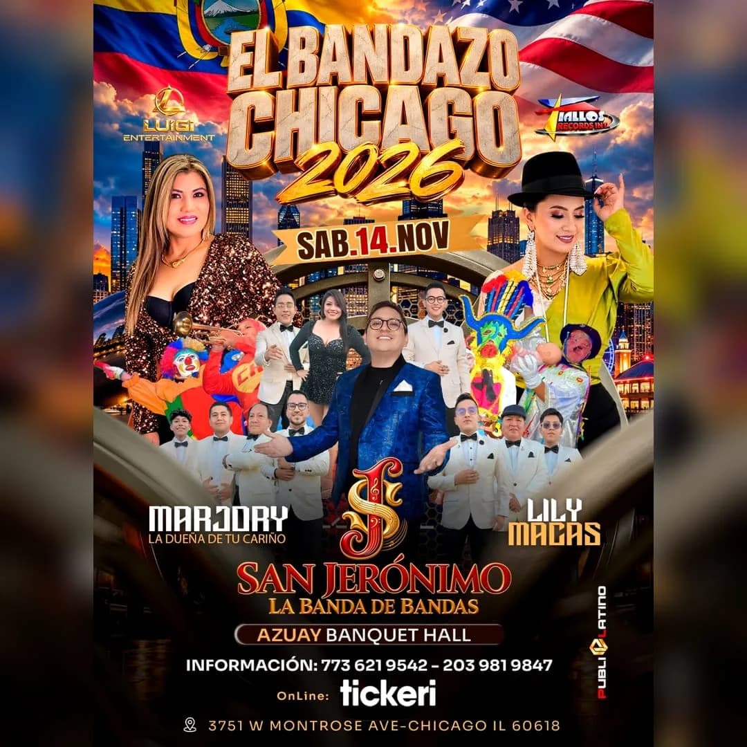 CHICAGO l LLEGA LA BANDA ORQUESTA "SAN JERONIMO" LA BANDA DE BANDAS MARJORY-LILI MACAS (EN CONCIERTO)