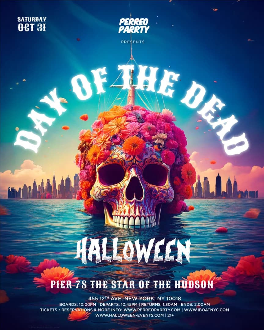 The Day of the Dead Halloween Latin & Reggaeton Boat Party NYC Yacht Cruise