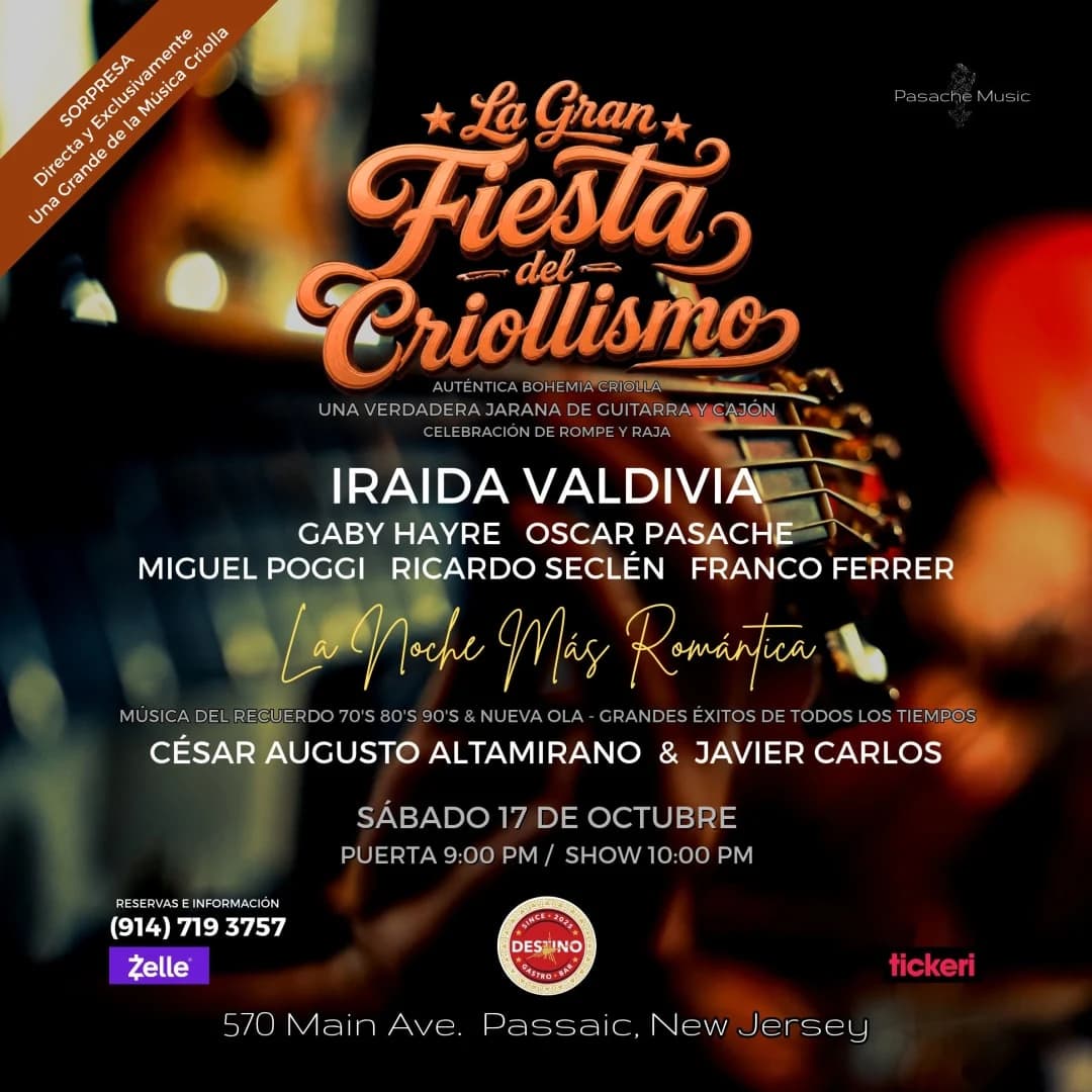 LA GRAN FIESTA DEL CRIOLLISMO & LA NOCHE MÁS ROMÁNTICA - PASSAIC NJ
