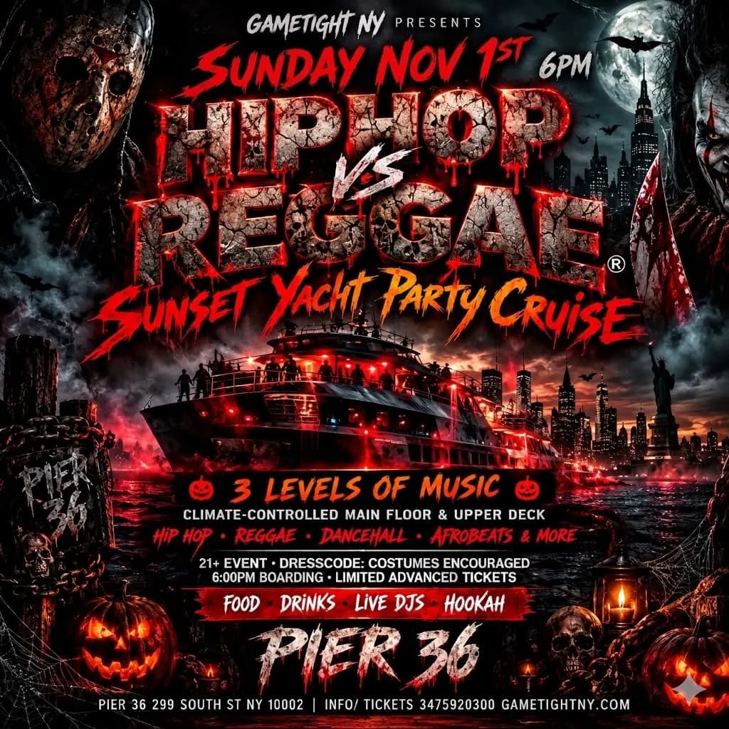 Halloween Hip Hop VS Reggae Sunset Cruise At Pier 36