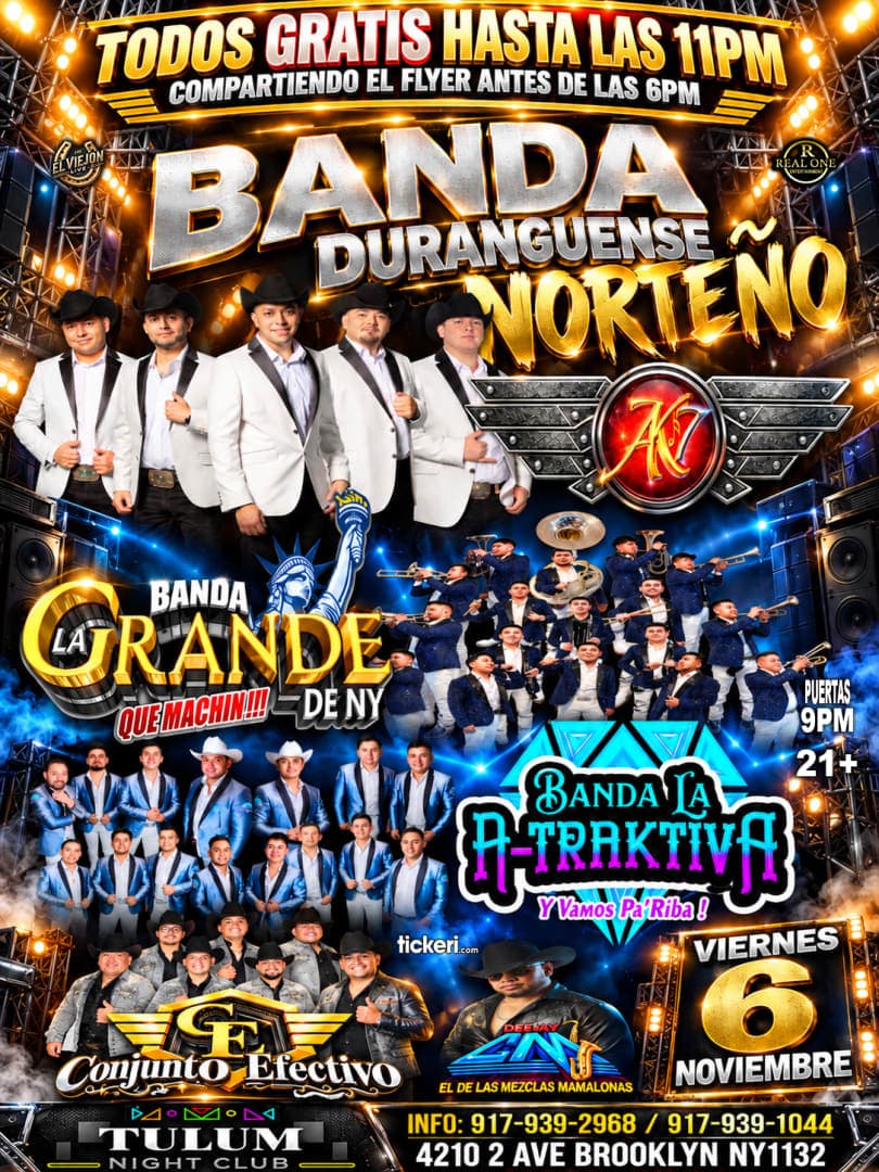 🤠¡Noche de Banda, Duranguense y Norteño en Brooklyn! 🎶