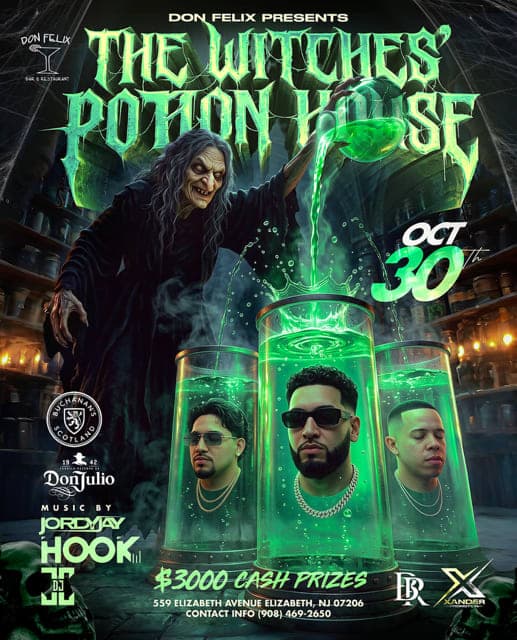 Friday Oct 30th THE WITCHES' POTION HOUSE DJ HOOK - DJ JORDAY JAY - DJ JC