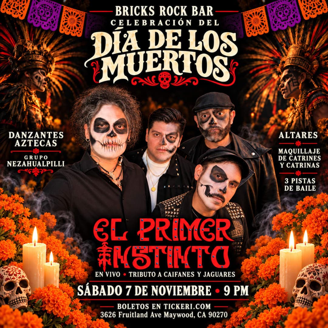 El Primer Instinto Tributo a Caifanes y Jaguares en la Celebración del Día de los Muertos ademas show de danza azteca