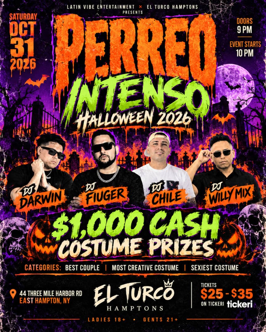 HALLOWEEN PARTY PERREO INTENSO 2026 EAST HAMPTON