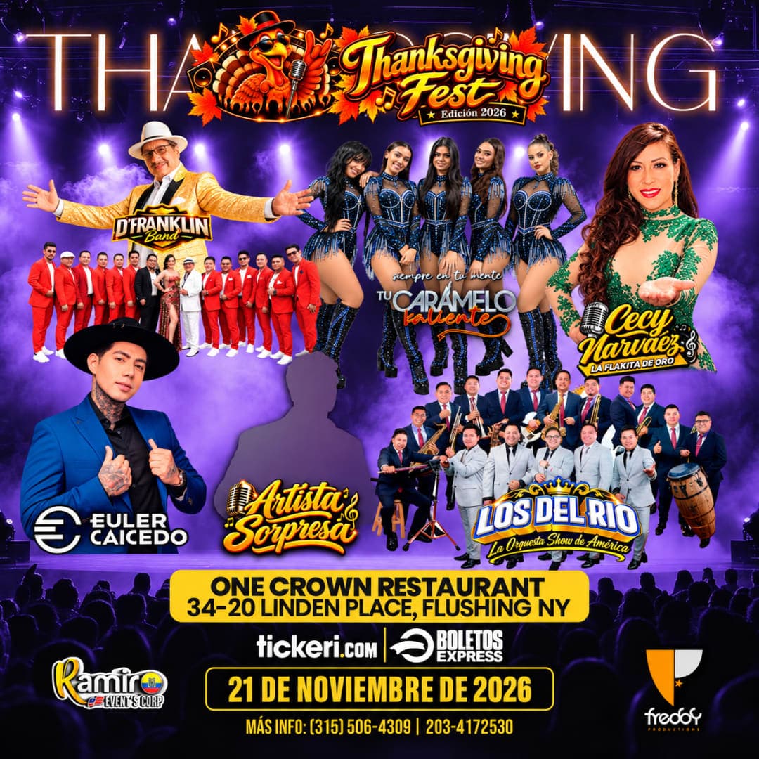 Thanksgiving Fest 2026 - D'Franklin Band, Los Del Rio, Tu Caramelo Kaliente, Cecy Narvaez, Euler Caicedo en QUEENS
