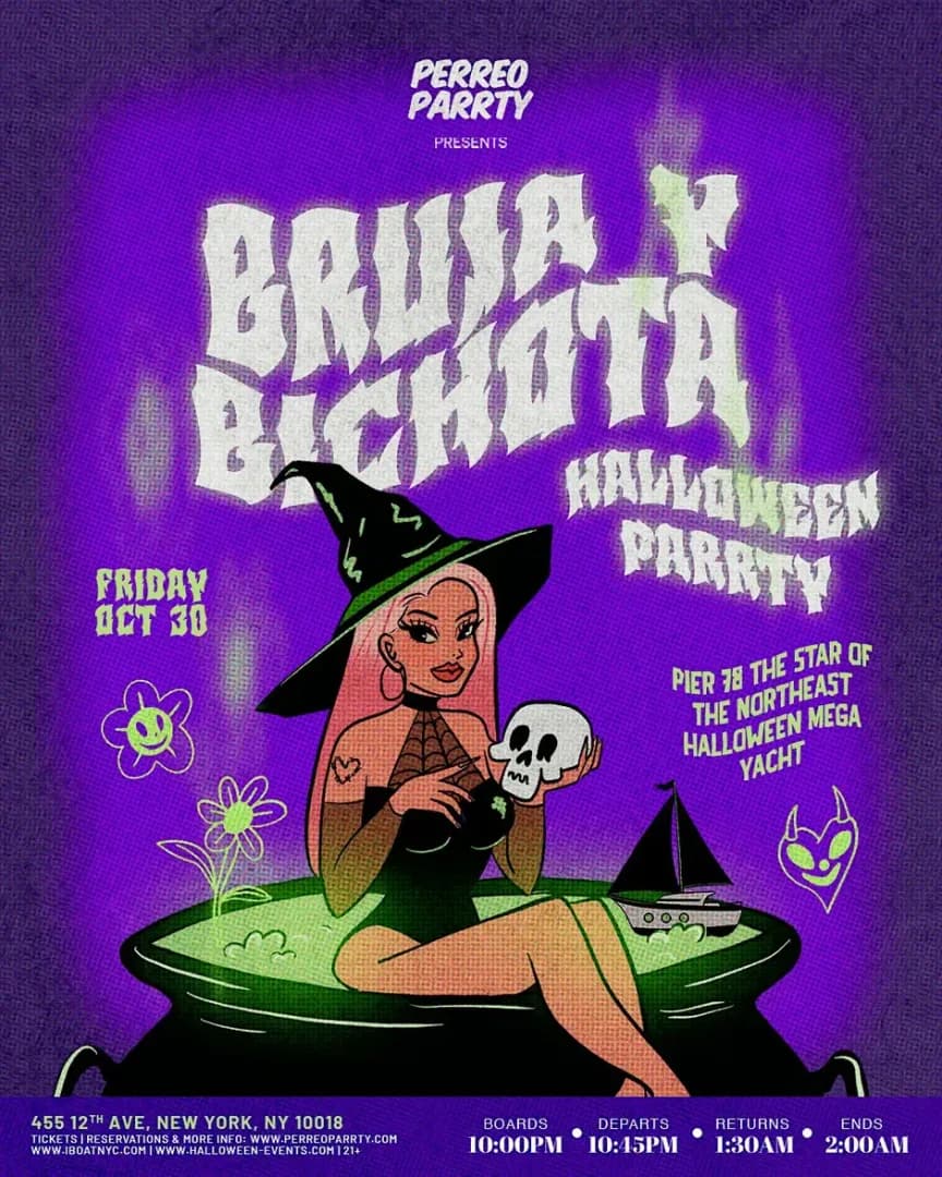 HALLOWEEN BRUJA Y BICHOTA - LATIN REGGAETON BOAT PARTY