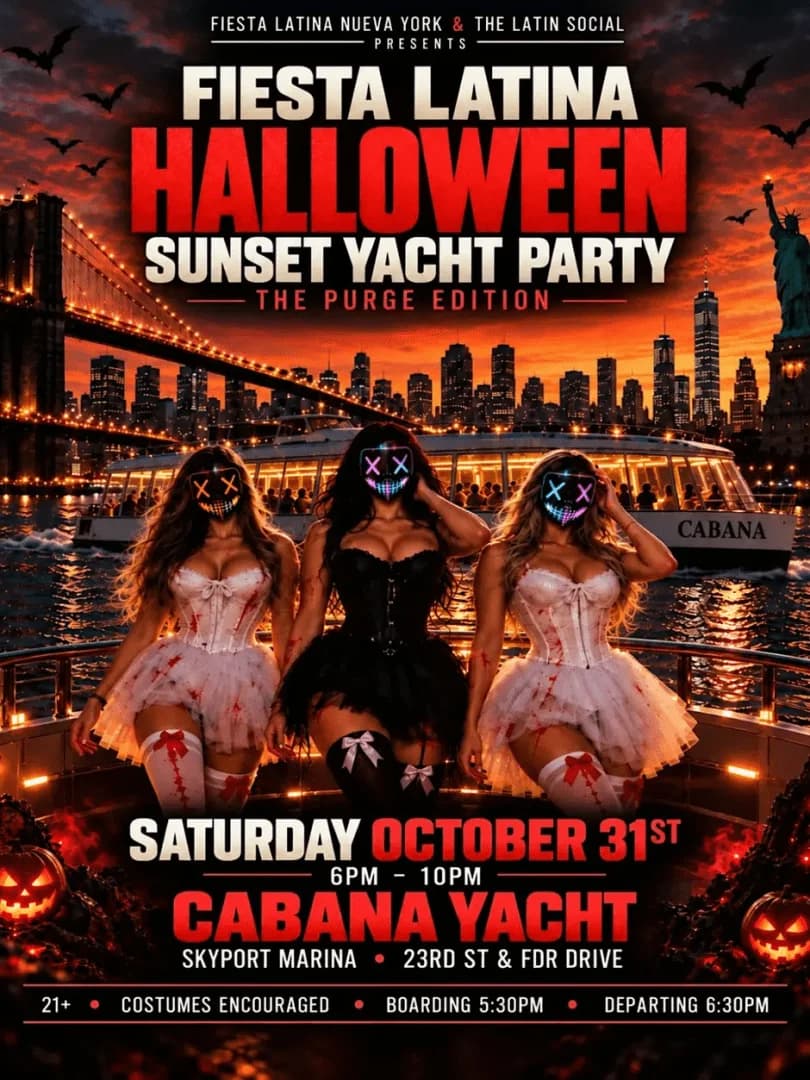 Fiesta Latina Halloween Sunset Yacht Party – The Purge Edition