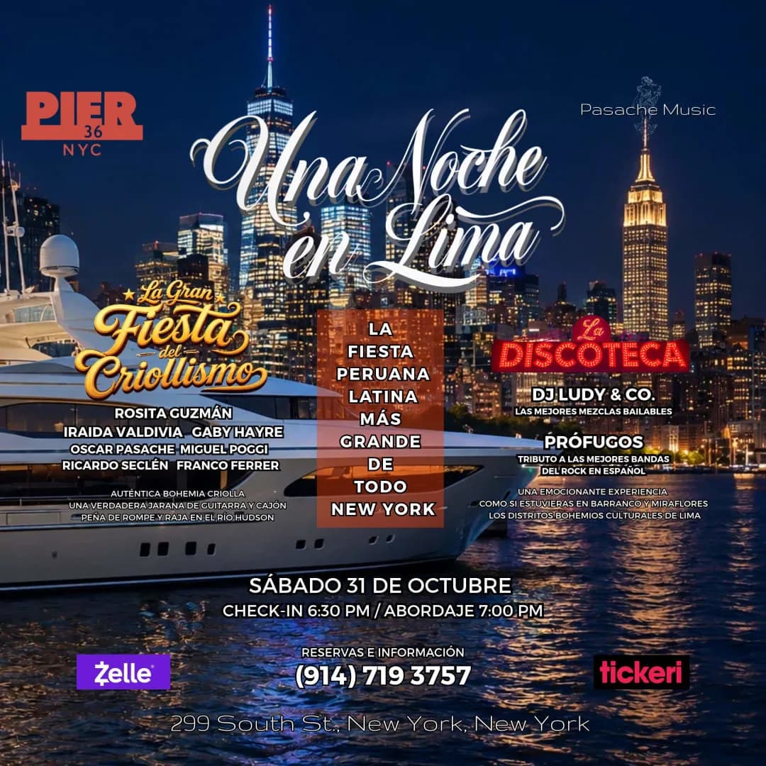 UNA NOCHE EN LIMA - La Gran Fiesta del Criollismo en el Río Hudson - Celebrando el Día de la Canción Criolla Abordo del Timeless