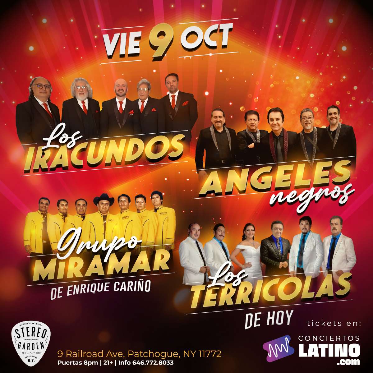 Los Iracundos, Los Angeles Negros, Miramar y Los Terricolas en Long Island