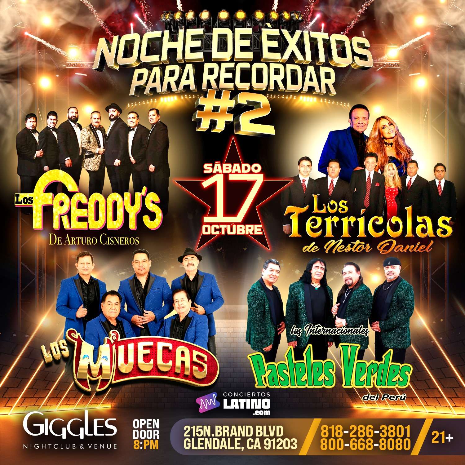 Noche de Exitos – Los Freddy’s, Los Terrícolas, Los Muecas y Los Pasteles Verdes en Los Angeles