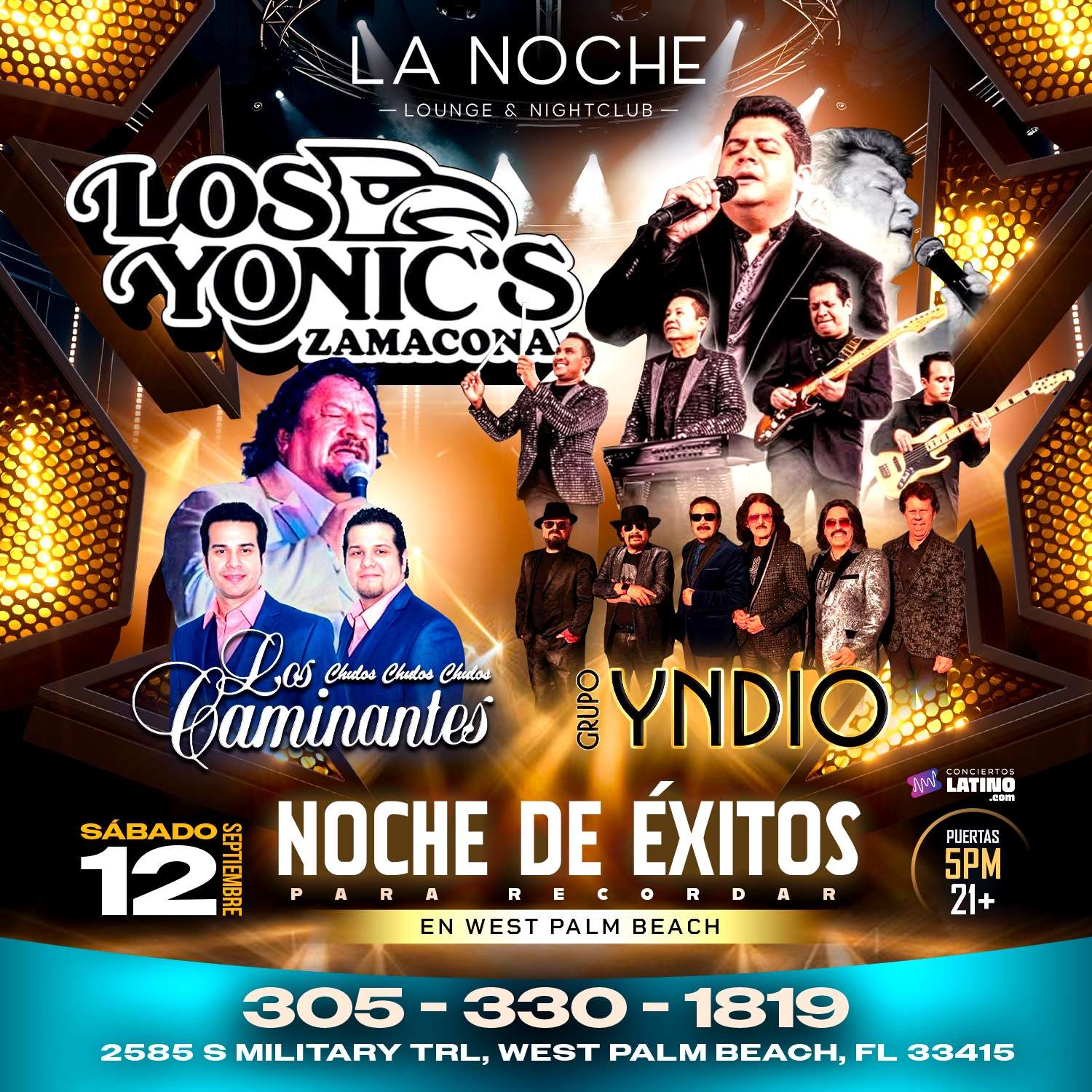 Los Yonic's, Los Caminantes y Grupo Yndio en VIVO en West Palm Beach