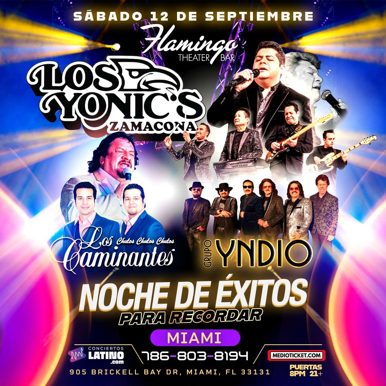 Los Yonic's, Los Caminantes y Grupo Yndio en VIVO en Miami